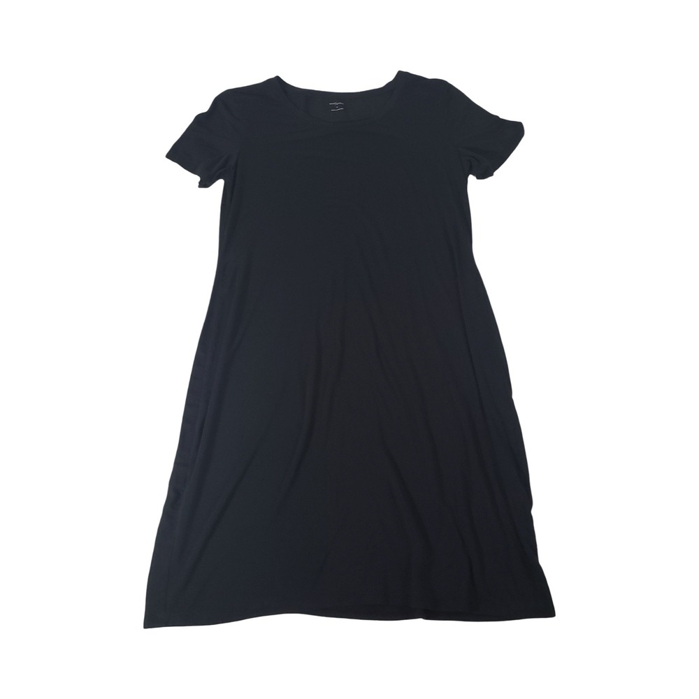 Daily Ritual Womens Black Short Sleeve Jersey Swing T-Shirt Dress Size M